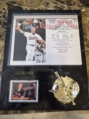 MLB Cal Ripken Jr. Hall of Famer Plaque - Black and Gold